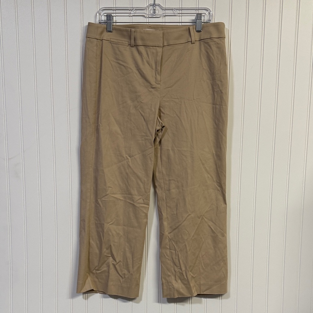 LOFT Wide Leg Crop Beige Pants Women's 8